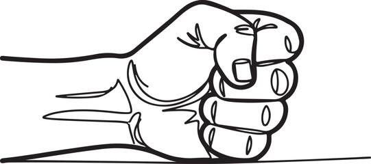 Fist Punch Line Art hand gesture