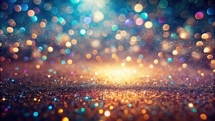 Shimmering Glittering Sparkle Background with Brilliant Festive Lights and a Golden Surface