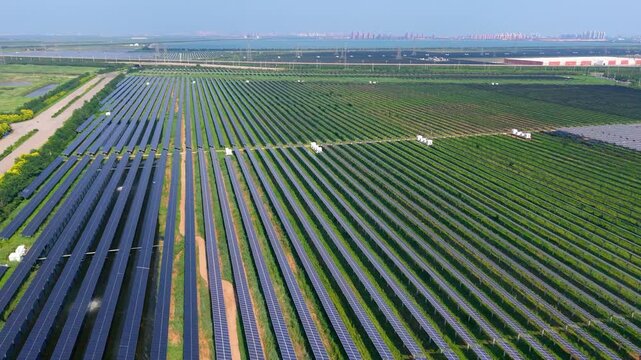 Photovoltaic solar panels in Tianjin Binhai New Area