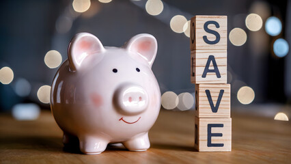 Adorable piggy bank encourages saving money for financial future success