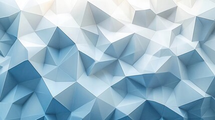Abstract geometric pattern of interlocking triangles and polygons in varying shades of blue and white creating a faceted, crystalline surface