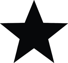 Obraz premium Black Five Pointed Star Shape on White Background symbol