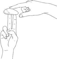 Finger Pointing at Button on Two Fingers press touch