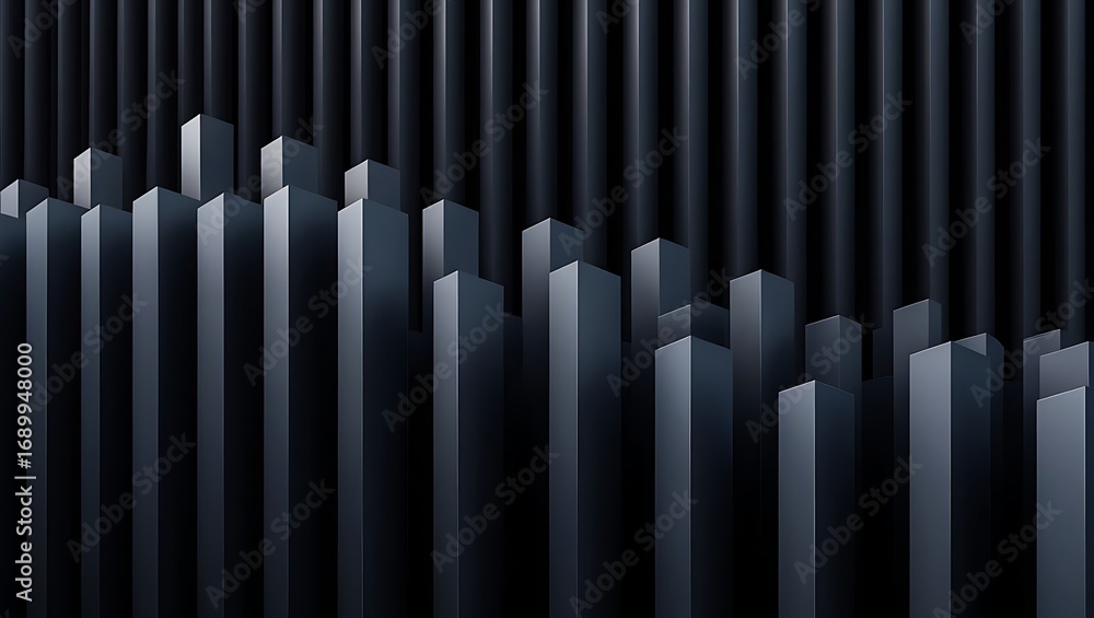 Aufkleber abstract dark geometric blocks rising upward creating a modern minimalist background