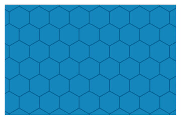 Fototapeta premium Abstract honeycomb pattern on a blue background. Seamless vector geometric design. Modern futuristic science or technology concept for website banner or presentation backdrop.