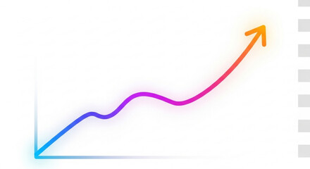 Stock market growth chart showing financial success and business performance with upward trend line graph vector