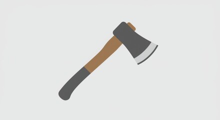 Simple Flat Design Axe Illustration