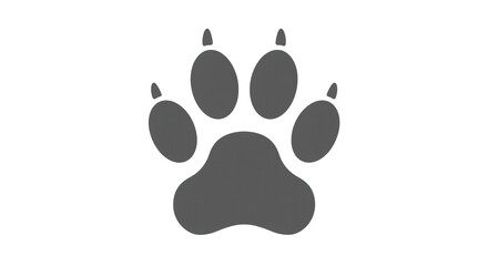 Simple Grey Paw Print Icon