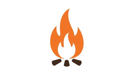 Simple Stylized Campfire Icon