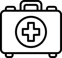 Obraz premium Black first aid bag icon - outline