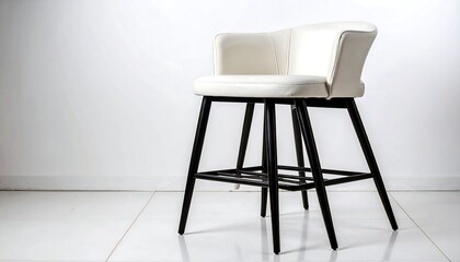 White bar stool against white background