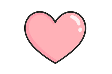 Cute pink heart vector icon. Simple cartoon illustration symbol of love, passion, and romance for Valentine's Day. Clean, isolated design element for creative projects.