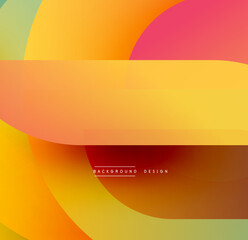 Obraz premium Abstract colorful layers create dynamic visual effect. Warm tones dominate composition, offering modern aesthetic.