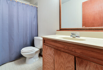 Modern residential bathroom interior