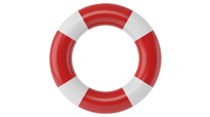 Secure your success with a classic red and white life preserver