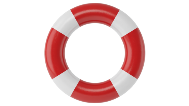 Secure your success with a classic red and white life preserver