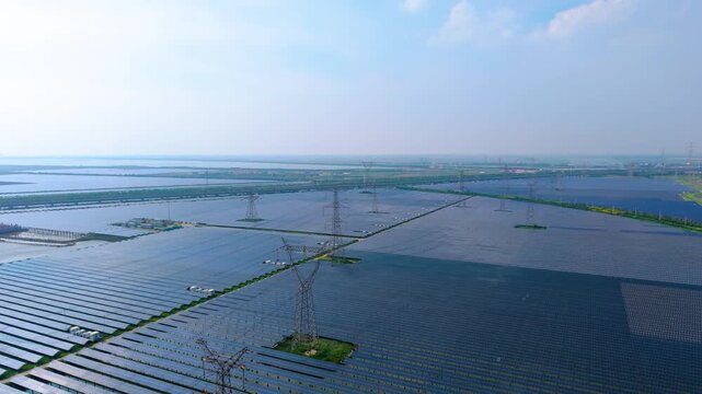 Photovoltaic solar panels in Tianjin Binhai New Area