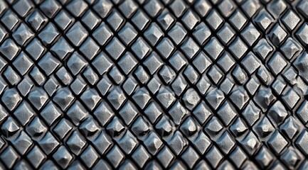 Close-up of a patterned stone or metal surface with raised diamond shapes and irregular circular indentations creating a textured and weathered appearance