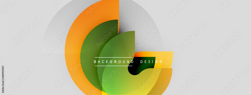 Poster abstract geometric shapes overlap, creating vibrant color gradients. modern design element for backg