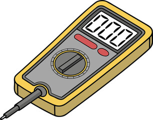 Ohmmeter Electrical Measurement Illustration. Classic Ohmmeter Device Creative Artwork. Laboratory Ohmmeter Instrument Design. Scientific Ohmmeter Equipment Drawing. Digital Ohmmeter Technical