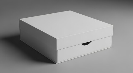 White Square Box with Drawer.