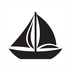  sailboat logo silhouette bold and minimal icon vector illustration
