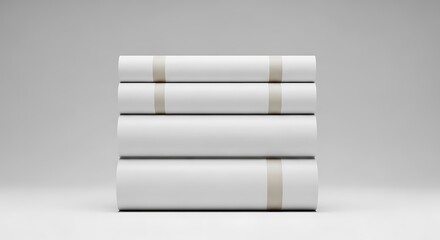 Stack of Books, Minimalist Design, Neutral Background.