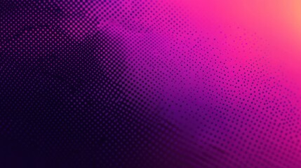 Abstract digital gradient background with pink and purple halftone dot pattern creating a smooth transition and dynamic visual texture