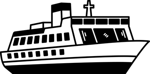 Obraz premium black and white illustration of a large cruise