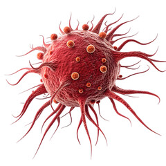 Microscopic View: Cancer Cell Structure & Research on transparent background