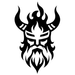 Viking fire logo silhouette