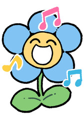 歌う花(青)