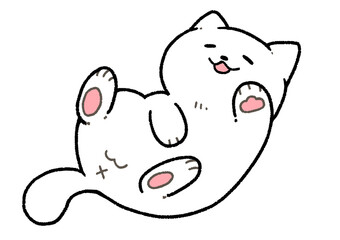 ごろん猫(白猫)