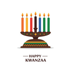 Obraz premium A colorful kinara with candles celebrating Kwanzaa.