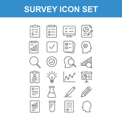 Survey and Data Analysis Icon Set for Business and Research