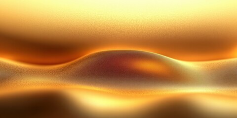 Fototapeta premium Smooth abstract golden waves flowing horizontally with a soft glowing light and textured gradient background evoking warmth and calmness