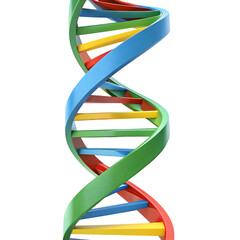 Colorful DNA Double Helix: Genetics, Molecular Biology, and Science Illustration on transparent background