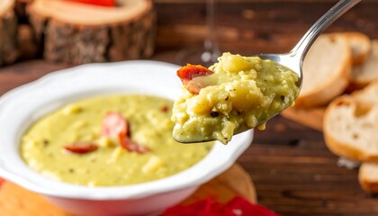 Soup Spoonful Wooden Table