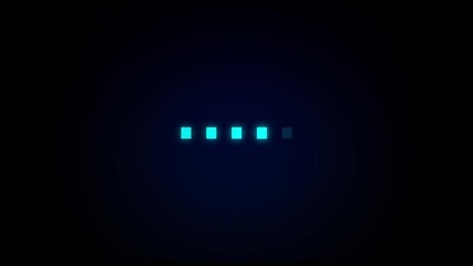 Cyan color loading bar dots looping progress icon.  Loading is indicated by a dot. Typing loading dots on transparent background. - Powered by Adobe