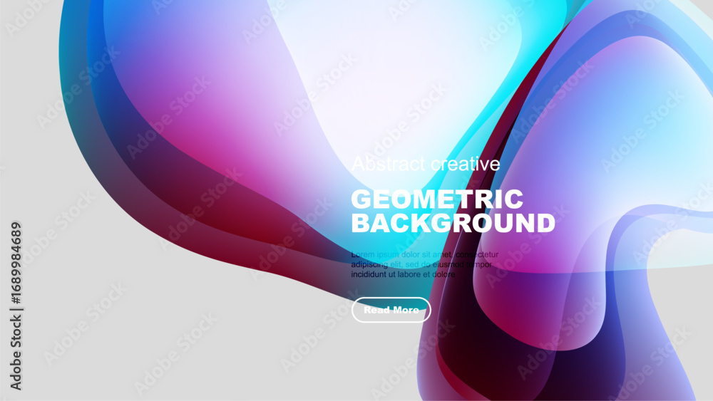 Aufkleber abstract colorful design. flowing shapes create dynamic geometric background. text invites further e