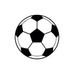 Fototapeta premium Stylized soccer ball illustration with black and white pattern, sports theme silhouette vector
