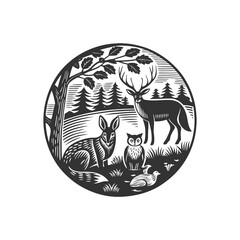 Woodland Animals Scene