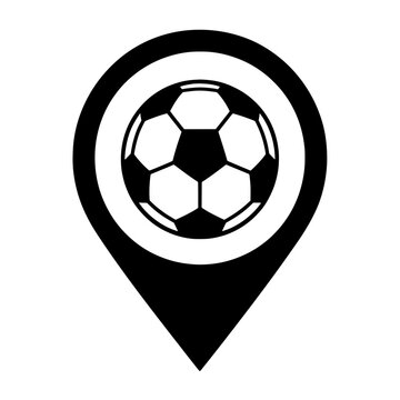 Sports Map Pin: Soccer Stadium or Field Vector Symbol