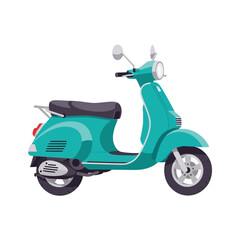 Obraz premium Stylish Teal Scooter with Classic Design Elements