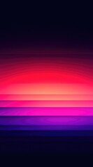 Vibrant abstract horizon of red, orange, pink, and purple gradient stripes against a dark blue-black backdrop suggesting a sunset or sunrise