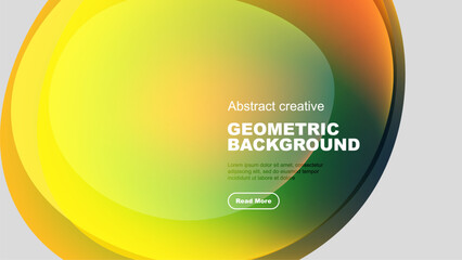 Vibrant circular gradient design. Yellows, oranges, greens blend smoothly. Text overlay promotes further exploration. Modern aesthetic.