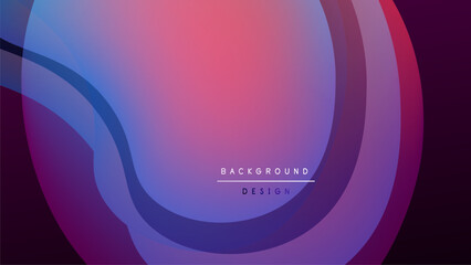 Abstract layers create vibrant, flowing shapes. Pink, purple, blue hues blend into dark background. Modern design element.