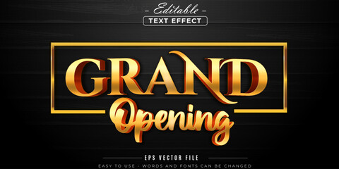 Grand opening editable text effect.
