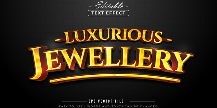 Luxurious jewelery editable text effect in modern text style. - Powered by Adobe