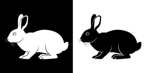 Charming rabbit silhouette set for playful designs and springtime themes